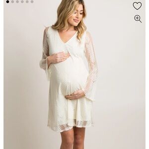 PinkBlush White Lace Maternity Dress